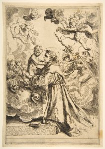 Saint Anthony of Padua adoring the Christ Child in Glory, copy after Cantarini MET DP815138