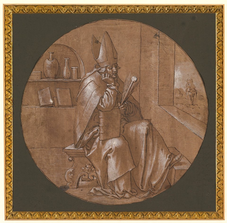 Saint Ambrose Seated in an Interior MET DP830193