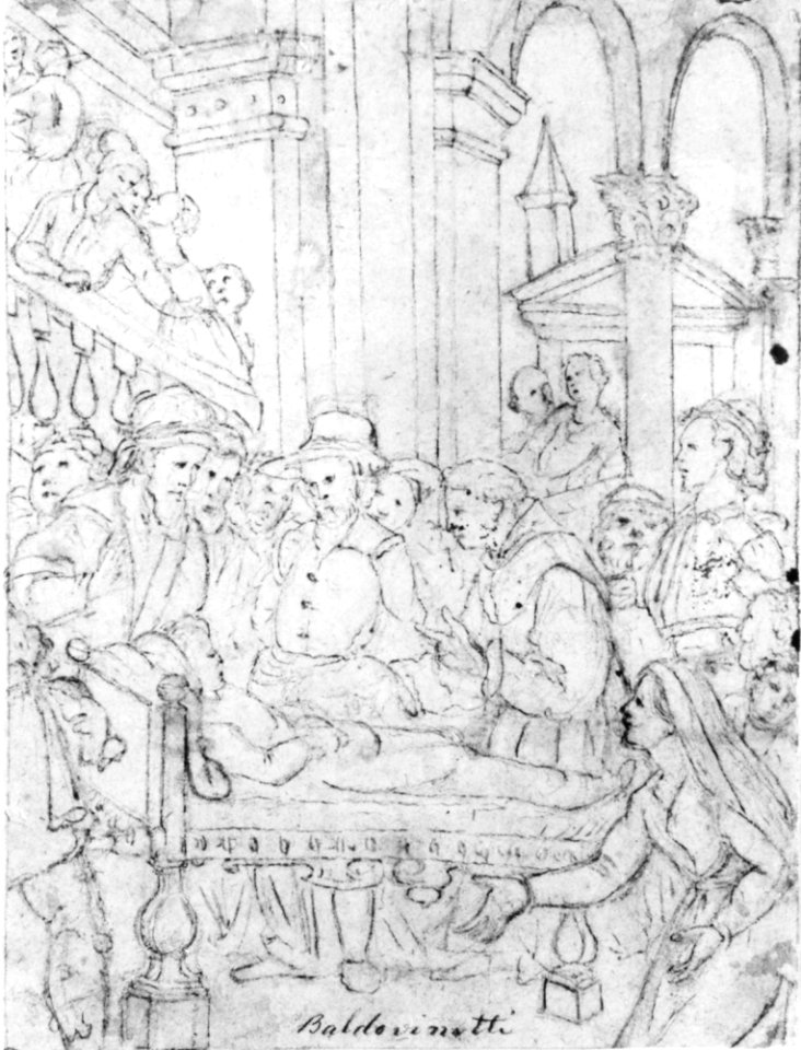 Saint Anthony of Padua Healing a Sick Man (recto); Partial Figural Studies Based on the Composition on the Recto (verso) MET 271685