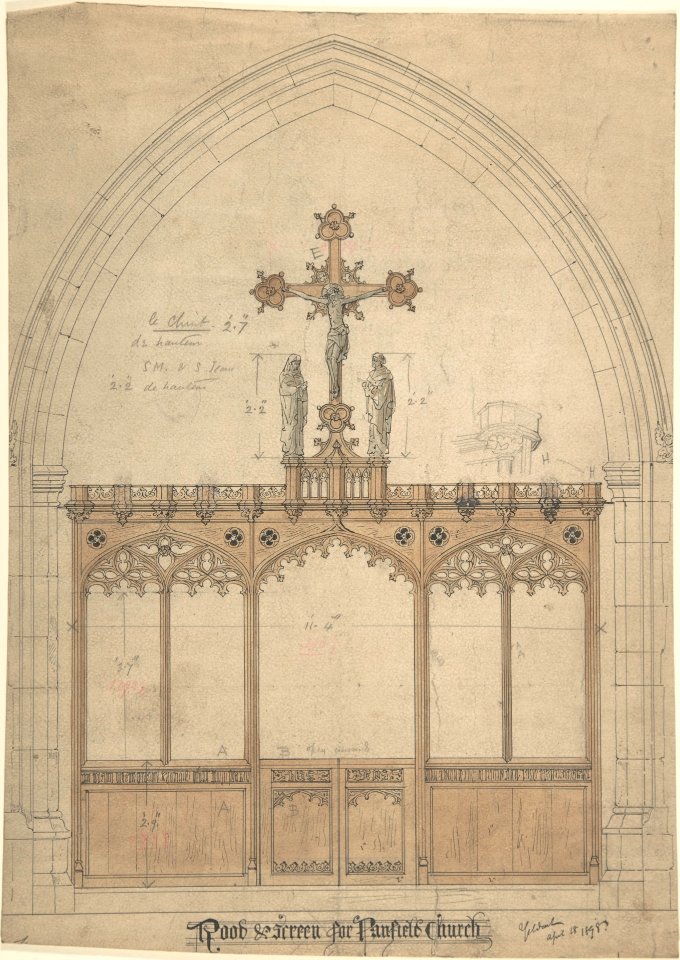 Rood and screen for Panfield church MET DP805685