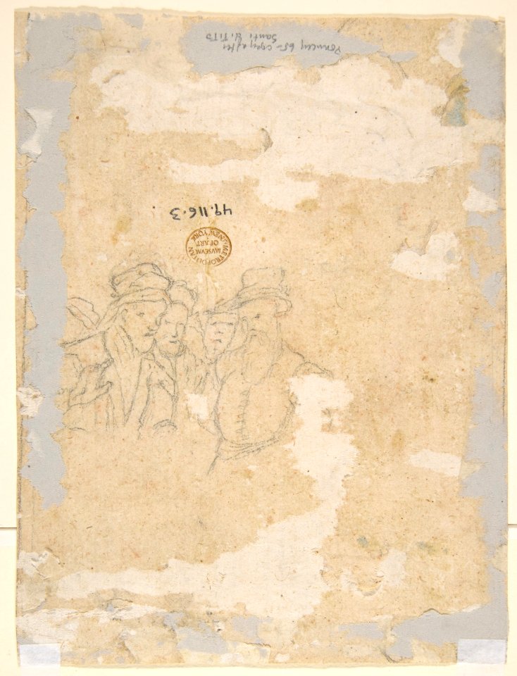 Saint Anthony of Padua Healing a Sick Man (recto); Partial Figural Studies Based on the Composition on the Recto (verso) MET DP811855