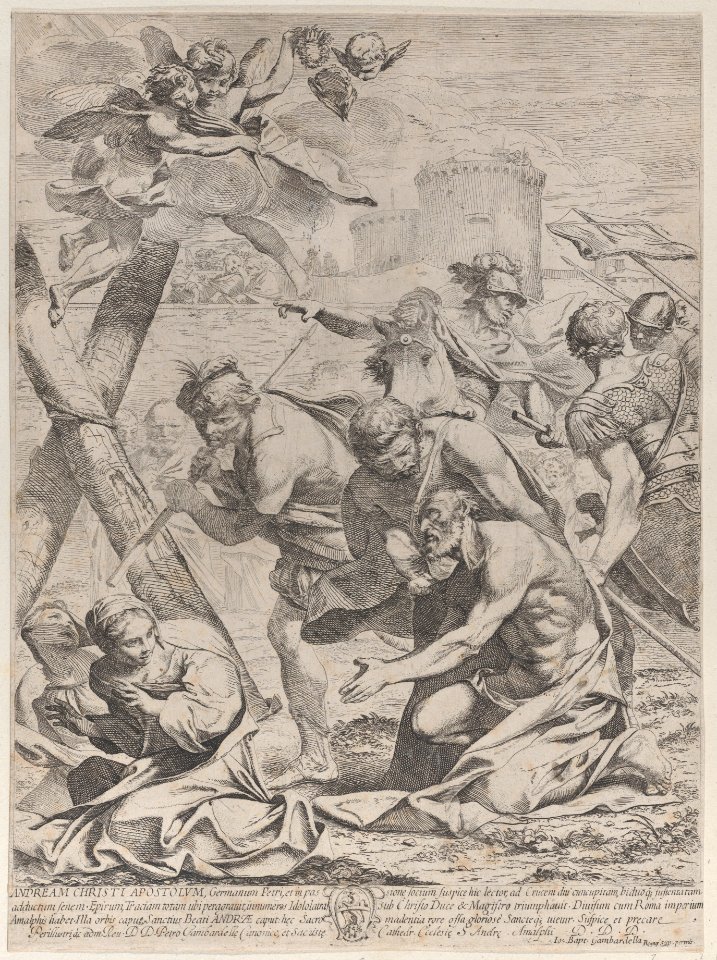 Saint Andrew praying before a crucifix Met DP885644