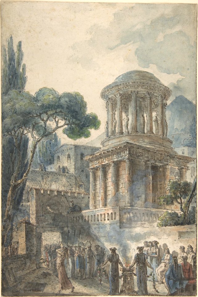 Sacrificial Scene in front of the Tomb of Mammia at Pompeii MET DP807086