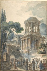 Sacrificial Scene in front of the Tomb of Mammia at Pompeii MET DP807086