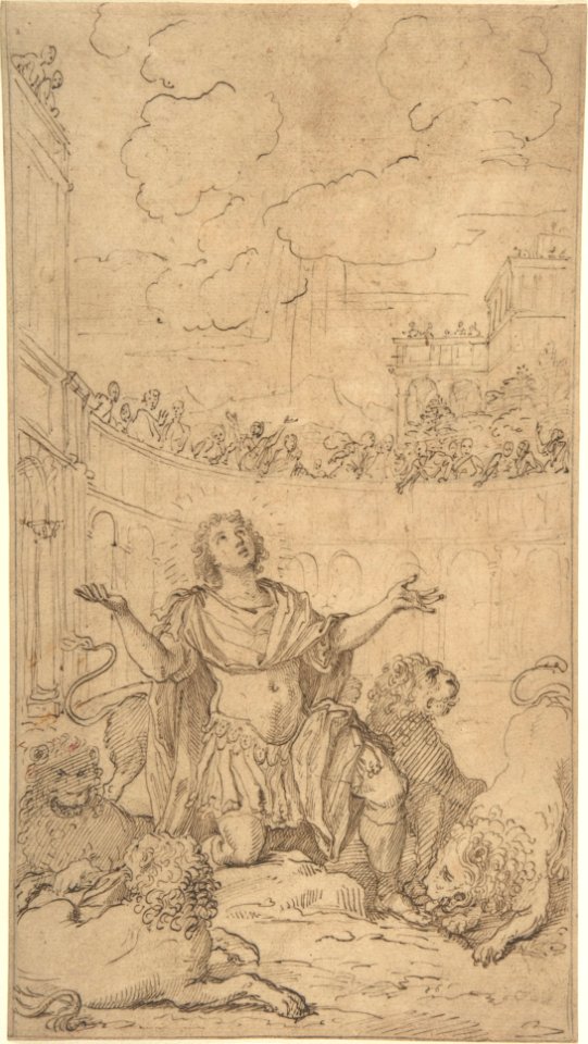 San Ponziano in an Amphitheatre Being Exposed to Lions MET DP804137