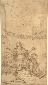 San Ponziano in an Amphitheatre Being Exposed to Lions MET DP804137