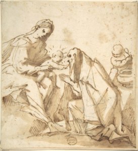 Saint Adoring the Madonna and Child MET DP801858