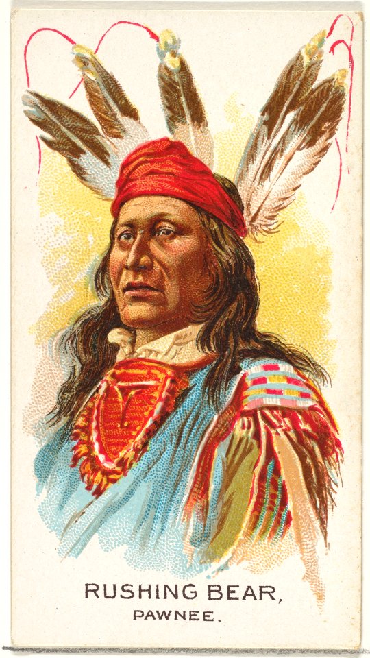 Rushing Bear, Pawnee, from the American Indian Chiefs series (N2) for Allen & Ginter Cigarettes Brands MET DP828004