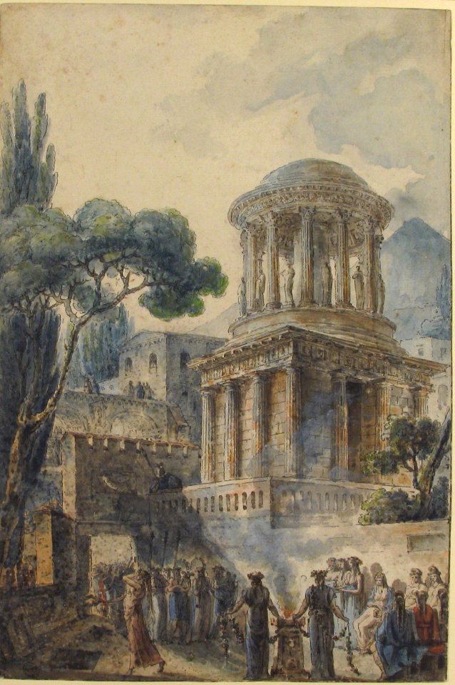 Sacrificial Scene in front of the Tomb of Mammia at Pompeii MET 1971.513.21