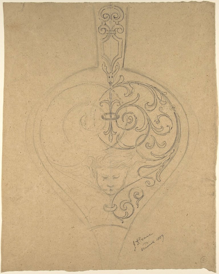 Rinceau Ornament with the Head of a Zephyr MET DP801072