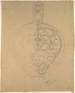 Rinceau Ornament with the Head of a Zephyr MET DP801072