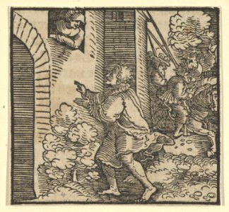 Rinaldo Robbed, Standing in front of the Widow's House, from The Decameron MET DP849312