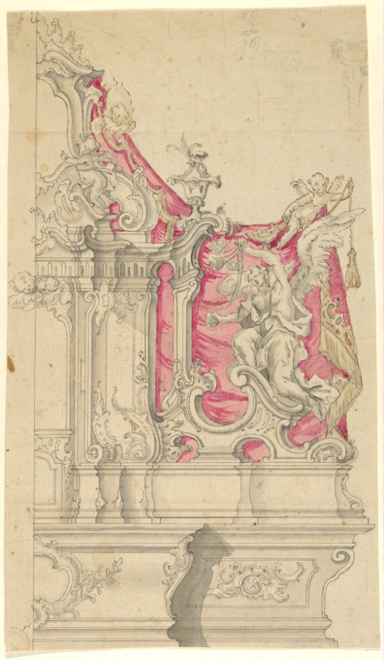 Right Half of a Design for an Altar in Rococo Style MET DP838170