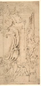 Right and Part of the Left Half of a Design for a Cartouche MET DP809184