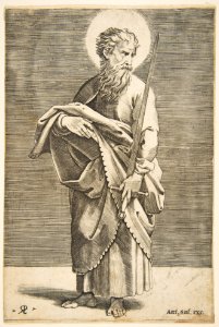 Saint Paul looking to the right and holding a sword and a book MET DP818635