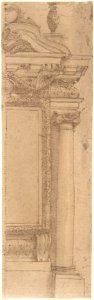Right Half of Wall Monument Design with Urn Above MET DP802690