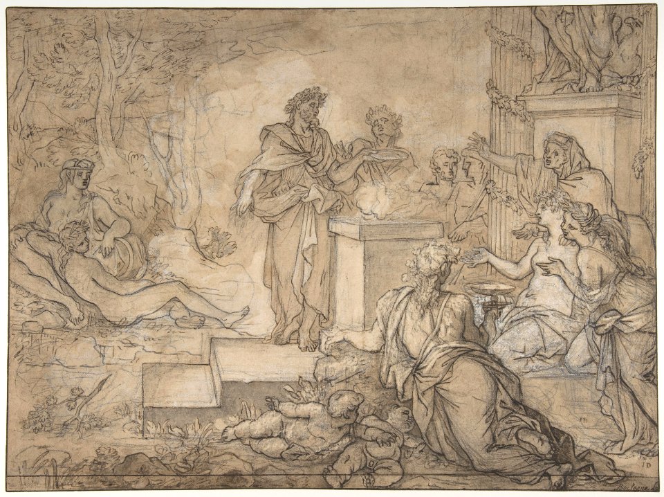 Sacrifice Offered before a Statue of Jupiter MET DP809658