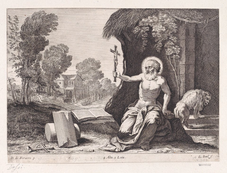 Saint Jerome holding a crucifix Met DP889733