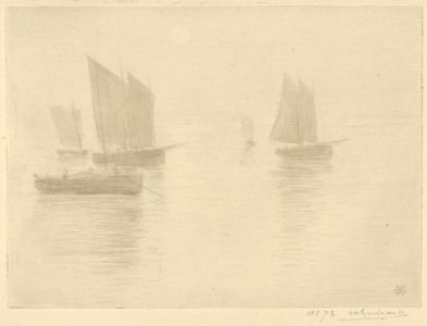 Return from Fishing, Honfleur (Retour de Peche, Honfleur) (Bateaux dans le brouillard - Boats in a Fog) MET DP834429