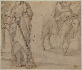 Return of the Holy Family from Egypt (recto); Studies for the Return from Egypt (verso) MET 62.237 VERSO