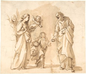 Return of the Holy Family from Egypt (recto); Studies for the Return from Egypt (verso) MET DP807805