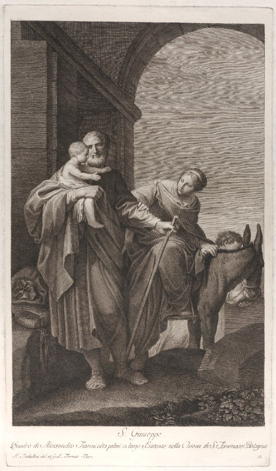 Saint Joseph carrying the Christ Child on the flight into Egypt Met DP885450