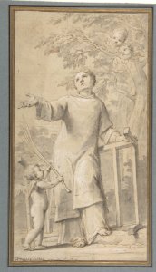 Saint Lawrence Standing and Holding the Grill, Instrument of His Martyrdom MET DP809769