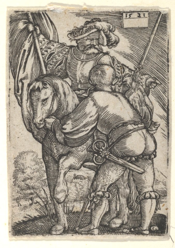 Riding Standard Bearer and a Foot Soldier MET DP834289