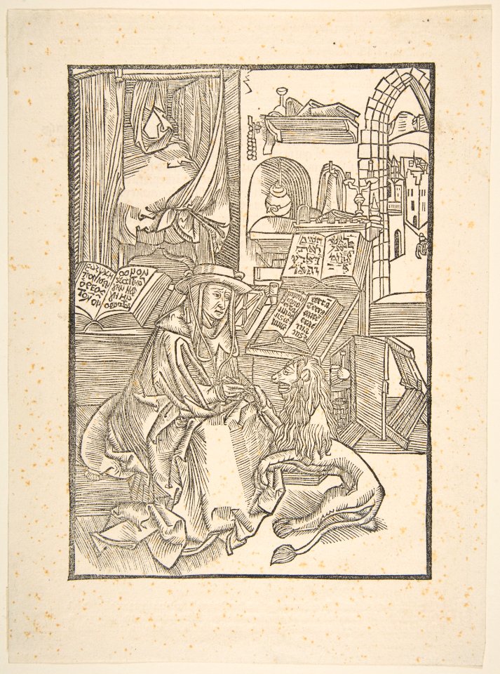Saint Jerome Extracting a Thorn from the Lion's Foot, Lyons, 1508 (copy) MET DP816409