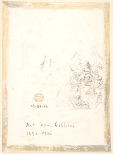 Saint Januarius Saving Naples from an Eruption of Mt. Vesuvius. Verso- Small sketch of similar scene. MET DP809809
