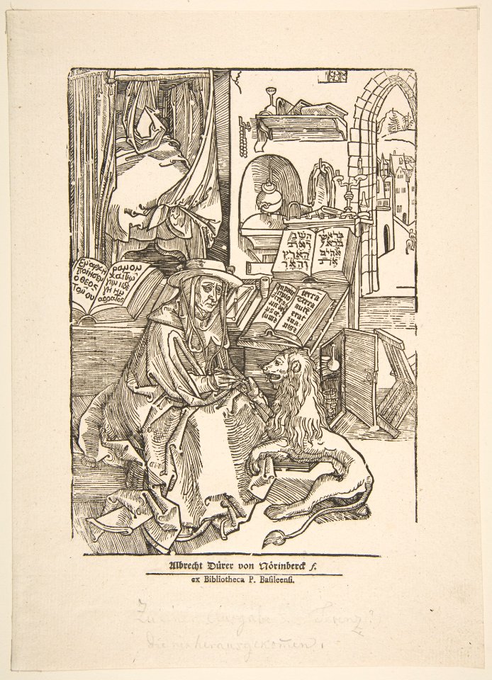 Saint Jerome Extracting a Thorn from the Lion's Foot, 19th century reprint MET DP816413