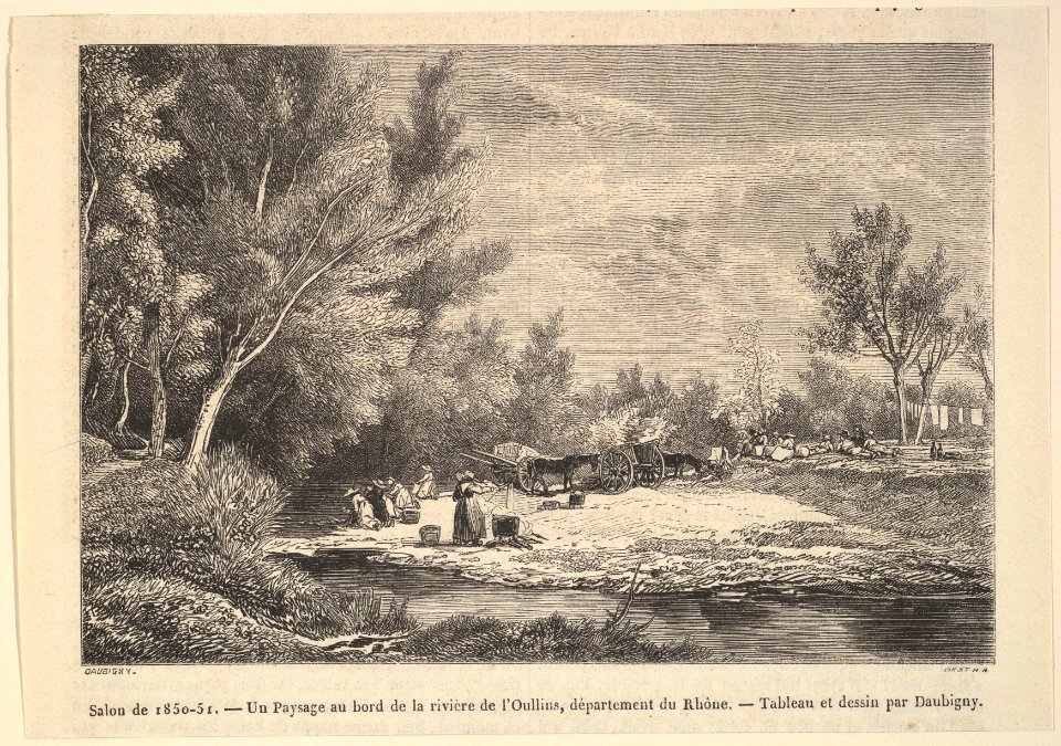 Salon de 1850-51. Landscape along the shores of the river Oullins MET DP822385