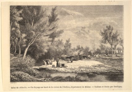 Salon de 1850-51. Landscape along the shores of the river Oullins MET DP822385