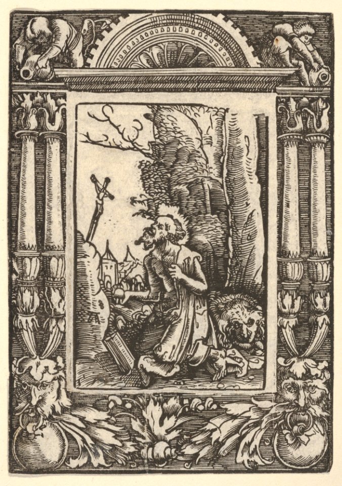 Saint Jerome in Penitence, in a Renaissance Frame MET DP833033
