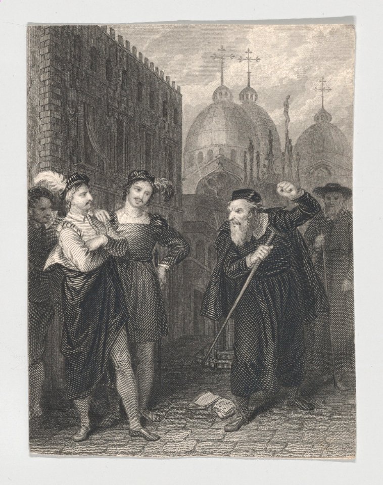Salanio, Salerio and Shylock (Shakespeare, Merchant of Venice, Act 3, Scene 1) MET DP870100