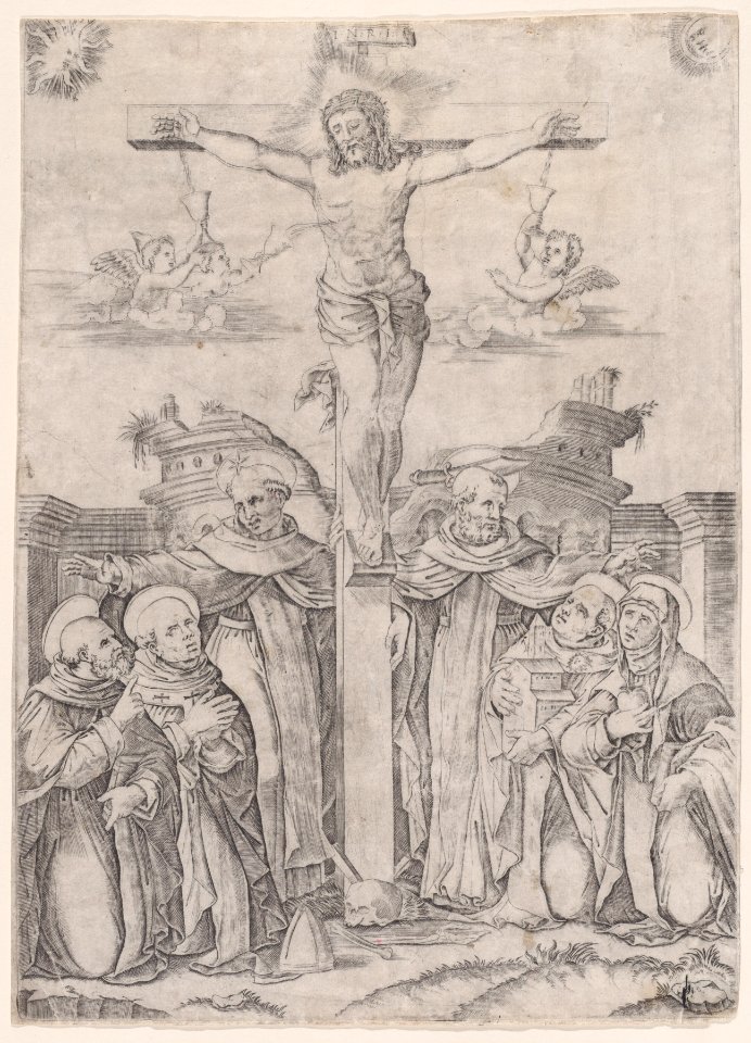 Saint Dominic and the Holy Saints of His Order with the Crucifix Met DP888605