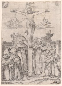 Saint Dominic and the Holy Saints of His Order with the Crucifix Met DP888605