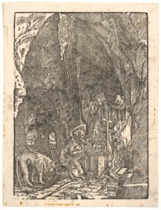 Saint Jerome in Penitence, in a Cave, from Holzschnitte alter deutscher Meister in den Original-Platten gesammelt von Hans Albrecht von Derschau MET DP833040