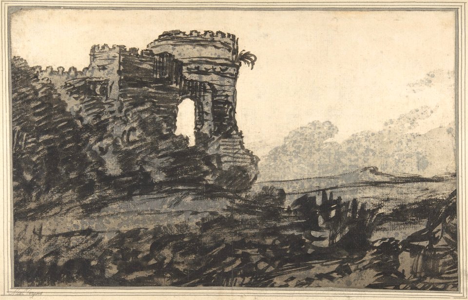 Ruined Castle and Trees MET DP805647