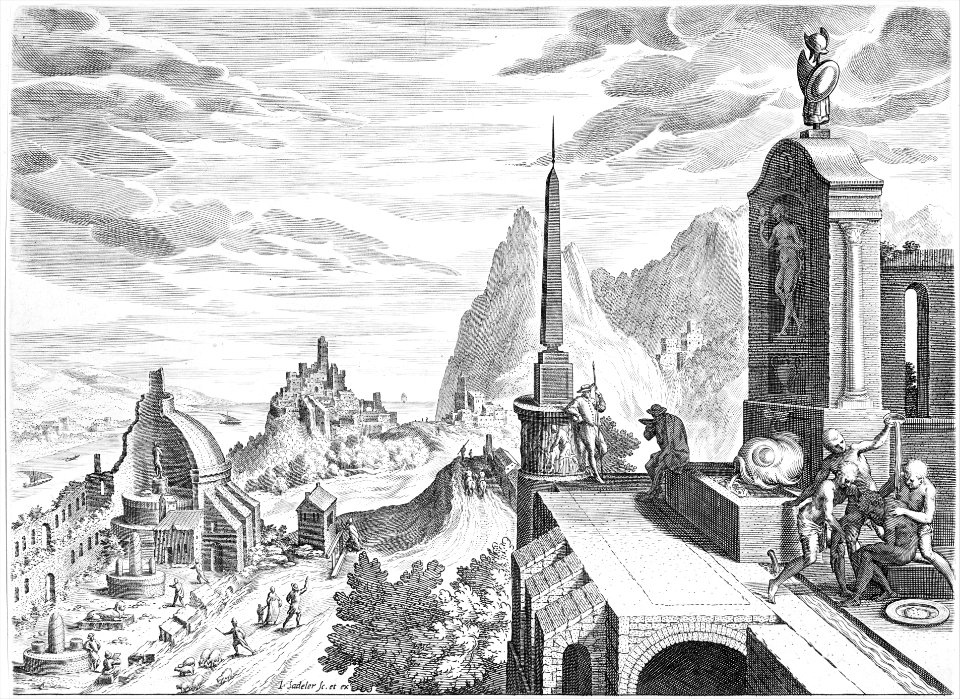 Rocky Landscape with Antique Buildings MET MM65724