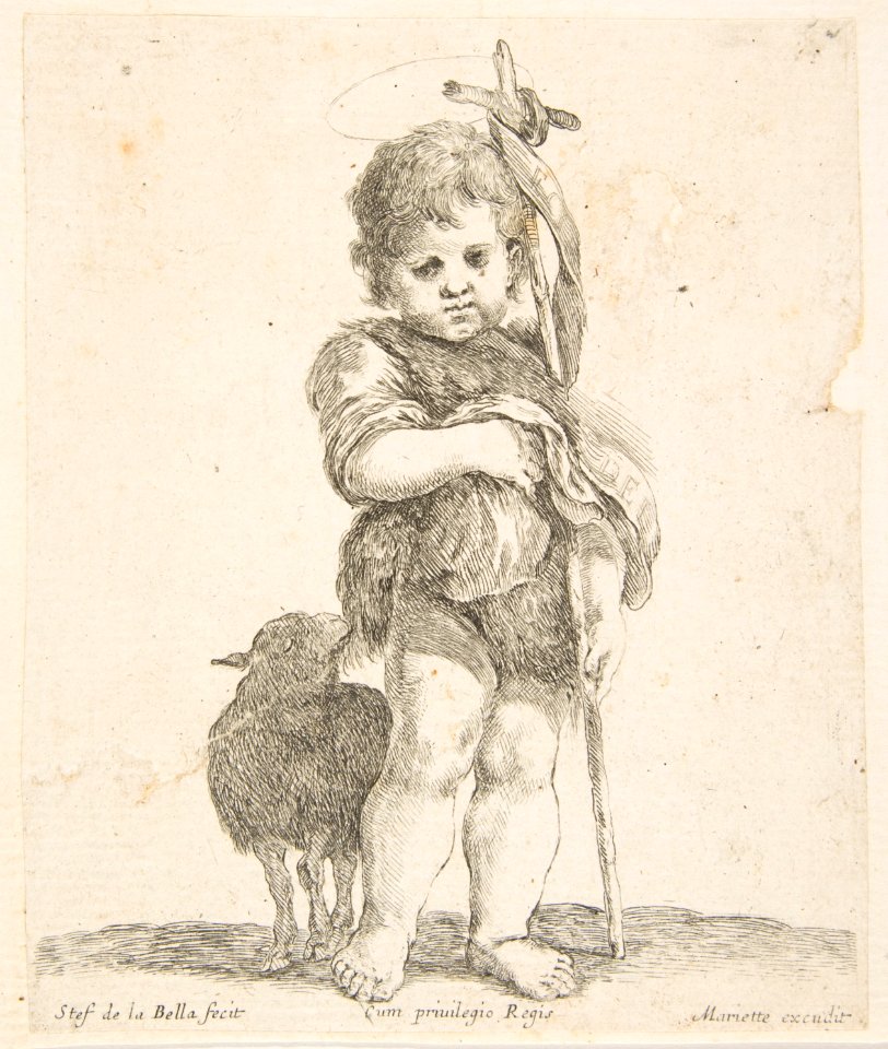 Saint John the Baptist holding his folded robe MET DP817330