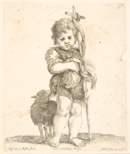 Saint John the Baptist holding his folded robe MET DP817330