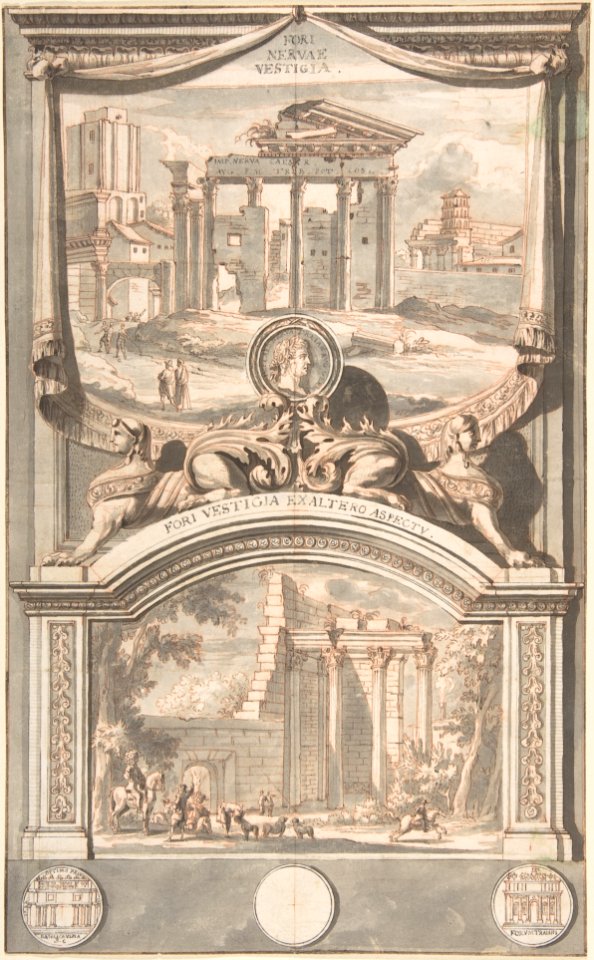 Ruins of the Forum of Nerva (above) and Another View of the Ruins (below), Jan Goeree, before 1704