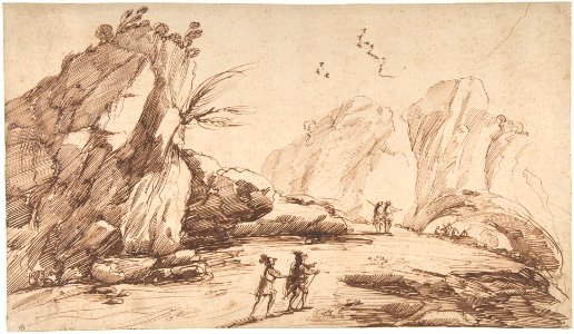 Rocky Landscape with Eight Figures MET DP810229