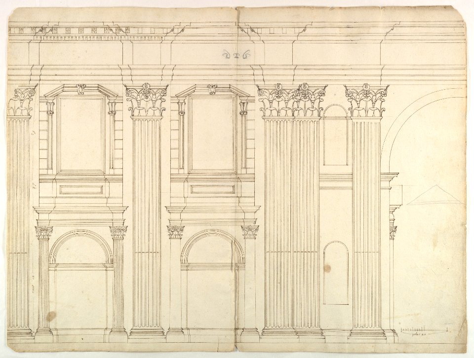 Saint Peter's, apse, exterior elevation (recto) blank (verso) MET DP819023