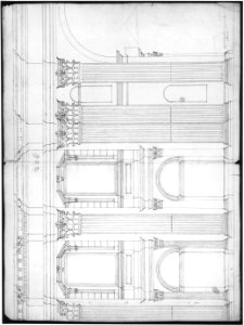 Saint Peter's, apse, exterior elevation (recto) blank (verso) MET sf49 92 91r-MM33712