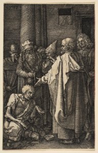 Saint Peter and Saint John at the Gate of the Temple, from The Passion MET DP815605