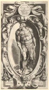 Saint John the Baptist in a decorative border, after Michelangelo's 'The Last Judgment' fresco in the Sistine Chapel MET DP836950