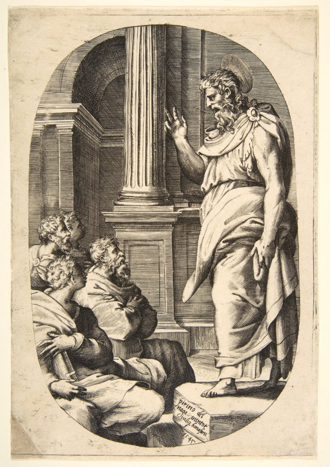 Saint Paul Preaching, an oval composition MET DP812420