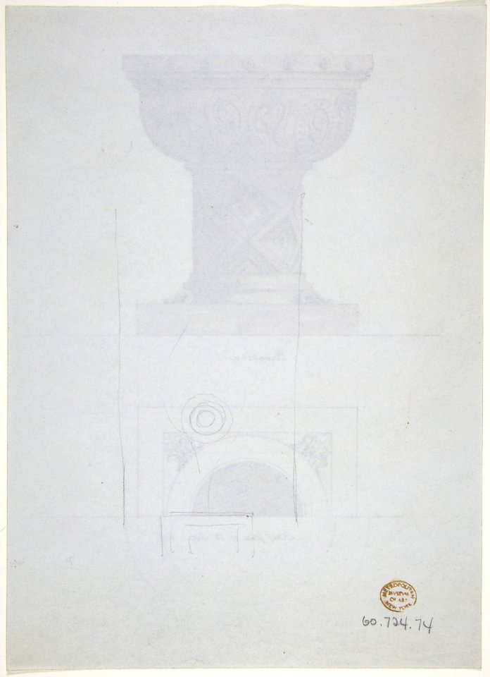 Romanesque Style Font and Plan MET DP806959